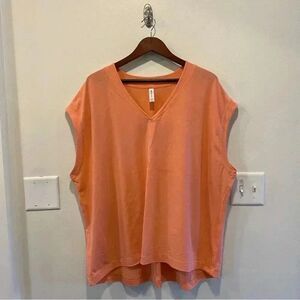 Athleta Breezy Scoop V Tee Simply Peach tee shirt women's Size 3X orange